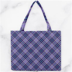 Purple Plaid Tartan 1 Diagonal Mini Tote Bag by dressshop