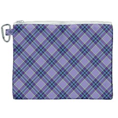 Purple Plaid Tartan 1 Diagonal Canvas Cosmetic Bag (xxl) by dressshop