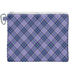 Purple Plaid Tartan 1 Diagonal Canvas Cosmetic Bag (xxxl) by dressshop