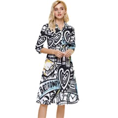 Doodle New York City Nyc Classy Knee Length Dress by Salmanaz77