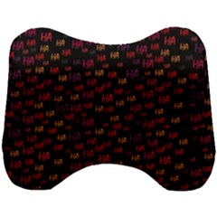 Pattern Ha Ha Ha  Abstract Black Dark Doodle Hahaha Pattern Physco Head Support Cushion by Salmanaz77