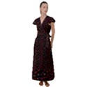 Pattern Ha Ha Ha  Abstract Black Dark Doodle Hahaha Pattern Physco Flutter Sleeve Maxi Dress View1