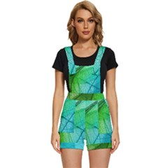Texture Green Leaf Abstraction 3d Short Overalls by Salmanaz77