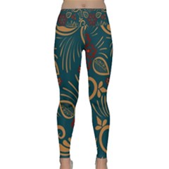 Flowers Floral Retro Flower Texture Lightweight Velour Classic Yoga Leggings by Salmanaz77