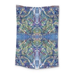 Blue Arabesque Small Tapestry by kaleidomarblingart
