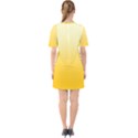 Cream Yellow To Amber Orange Linear Gradient Sixties Short Sleeve Mini Dress View2