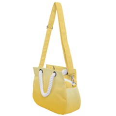 Cream Yellow To Amber Orange Linear Gradient Rope Handles Shoulder Strap Bag by GradientsOmbre