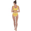 Cream Yellow To Amber Orange Bilinear Gradient Bandaged Up Bikini Set  View2