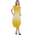 Amber Orange To Cream Yellow Bilinear Gradient Cold Shoulder Loose Fit Dress With Pockets View3