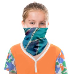 Aqua Batik, Abstract, Colorful Face Covering Bandana (kids) by kyorashop23