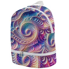 Abstract Fractal Art Swirl Pattern Zip Bottom Backpack by Salmanaz77
