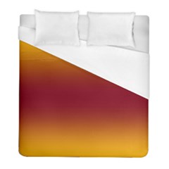 Amber Orange To Burgundy Red Bilinear Gradient Duvet Cover (full/ Double Size) by GradientsOmbre
