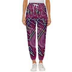 Abstract Art Pattern Design Background Women s Cropped Drawstring Pants by Grandong