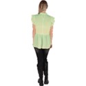 Mint Green To Cream Yellow Linear Gradient Ruffle Collar Short Sleeve Chiffon Top View4