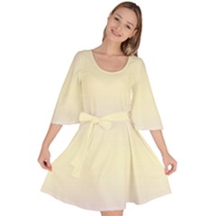 Pale Violet To Cream Yellow Bilinear Gradient Velour Kimono Dress