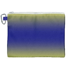 Electric Yellow To Navy Blue Bilinear Gradient Canvas Cosmetic Bag (xxl) by GradientsOmbre