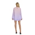 Pale Pink To Pale Violet Linear Gradient Round Neck Long Sleeve Bohemian Style Chiffon Mini Dress View4