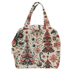 Christmas Tree Snow Boxy Hand Bag by Bedest