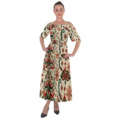 Christmas Tree Snow Shoulder Straps Boho Maxi Dress  by Bedest