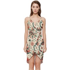 Christmas Tree Snow Wrap Frill Dress by Bedest