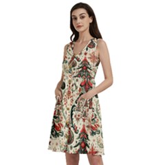 Christmas Tree Snow Sleeveless Dress With Pocket by Bedest