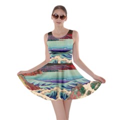 Wave Japanese Mount Fuji Ocean Skater Dress by Bedest