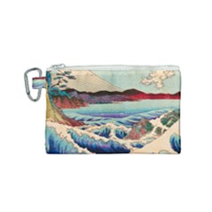 Wave Japanese Mount Fuji Ocean Canvas Cosmetic Bag (small) by Bedest