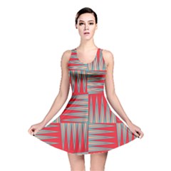 Zigzag Pattern Chevron Red Reversible Skater Dress by Bedest
