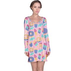 Ice Cream Donut Sweets Candie Long Sleeve Nightdress by Apenda