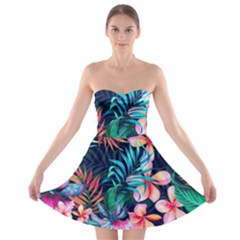 Hawaiian Flowers Hawaii Strapless Bra Top Dress by Cemarart