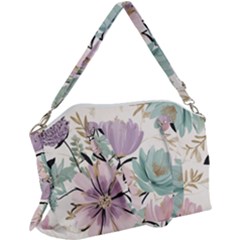 Flowers Pattern Floral Canvas Crossbody Bag by Sabxi