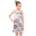 Flowers Pattern Floral Kids  Overall Dress View1