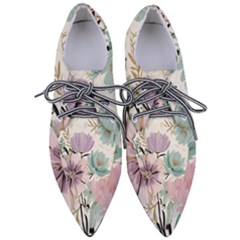 Flowers Pattern Floral Pointed Oxford Shoes by Sabxi