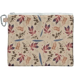 Leaves Pattern Teal Seamless Fall Canvas Cosmetic Bag (xxxl) by Sabxi