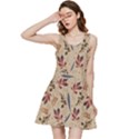Leaves Pattern Teal Seamless Fall Inside Out Racerback Dress View3