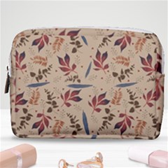 Leaves Pattern Teal Seamless Fall Make Up Pouch (medium) by Sabxi