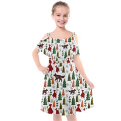 Little Red Riding Hood Seamless Kids  Cut Out Shoulders Chiffon Dress by Sabxi