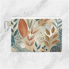 Leaves Pattern Flora Canvas Cosmetic Bag (large) by Sabxi