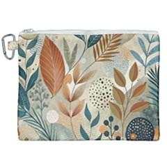 Leaves Pattern Flora Canvas Cosmetic Bag (xxl) by Sabxi
