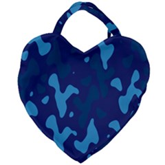 Blue Camouflage Pattern Giant Heart Shaped Tote by kyorashop23