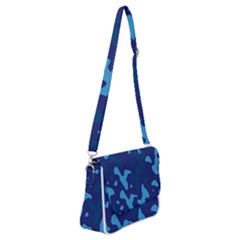 Blue Camouflage Pattern Shoulder Bag With Back Zipper by kyorashop23