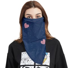 Corazones, Blue, Pattern Face Covering Bandana (triangle) by kyorashop23
