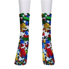 Falling Lego Bricks, Desenho, Fall, Games Crew Socks by kyorashop23
