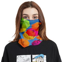 Umbrella, Colorful, Positive, Sky, Rainbow Face Covering Bandana (two Sides) by kyorashop23