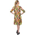Template Christmas Pattern Long Sleeve Mini Shirt Dress View2