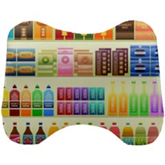 Supermarket Shelf Products Snacks Head Support Cushion by Cemarart