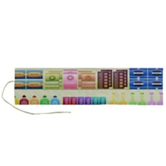 Supermarket Shelf Products Snacks Roll Up Canvas Pencil Holder (l) by Cemarart
