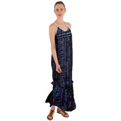 Doctor Who Tardis Cami Maxi Ruffle Chiffon Dress by Cemarart