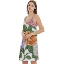 Embroidery Roses Floral Design Mini Camis Dress With Pockets View2