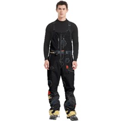 Korean Art Flowers Asian Pattern Men s Front Zip Ski And Snowboard Bib Pants by Sabxi